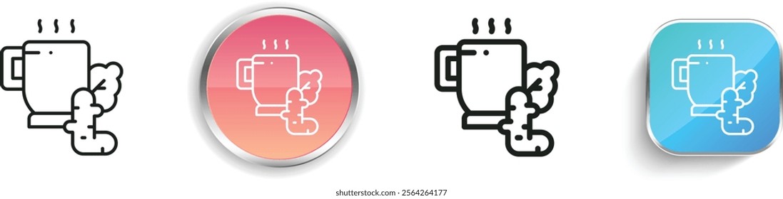herbal tea icon. Thin Linear, Regular and Button Style Design Isolated On White Background