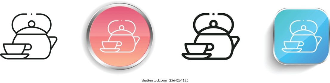 herbal tea icon. Thin Linear, Regular and Button Style Design Isolated On White Background