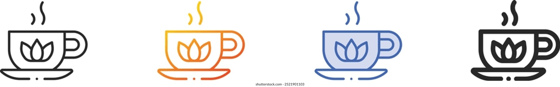 herbal tea icon.Thin Linear, Gradient, Blue Stroke and bold Style Design Isolated On White Background
