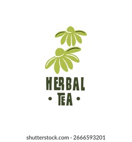 Herbal Tea logo. Simple Herbal Tea logo for natural branding, organic drink, herbal product or eco packaging. Vector illustration