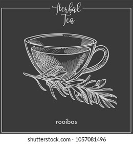 Herbal tea with rooibos in elegant glass cup