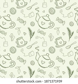 té herbáceo sin costura de forma manual