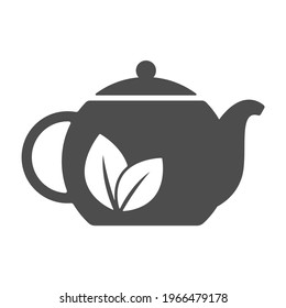 herbal tea in teapot silhouette vector icon isolated on white background. herbal tea in teapot icon for web, mobile apps, ui design and print