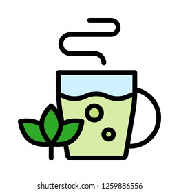 Herbal tea vector, Chirstmas menu filled design editable outline icon