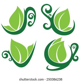 herbal tea, vector collection of cups full of organic drinks