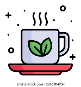 Kräutertee, Vektordesign-Symbol einzeln auf weißem Hintergrund