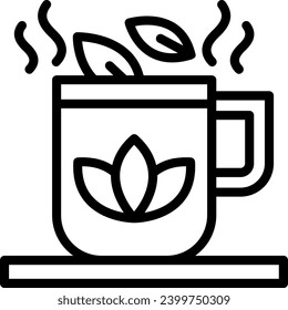 Diseño de iconos linfáticos de vectores de té herbal