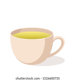 Herbal tea in white Cup isolated illustration on transparent background