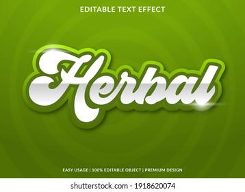 diseño de plantillas de efecto de texto herbal con estilo negrita y uso de concepto 3d para marca comercial y logotipo