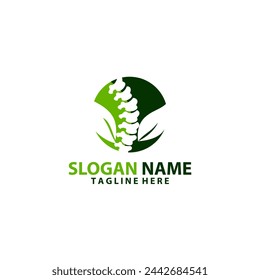 herbal therapy backbone logo design vector