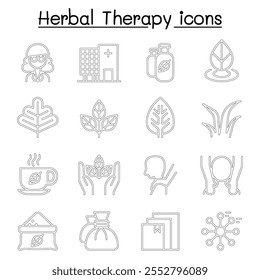 Icono de spa de terapia herbaria en estilo de línea delgada