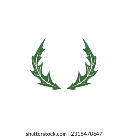 herbal thistle leaves logo vector. scottish flower template