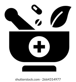 Herbal Treatment Icon Element For Design