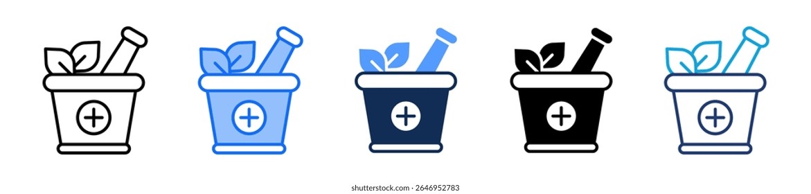 Herbal Treatment Icon Multiple Vector Illustration