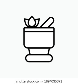 Herbal Treatment. Natural Medicine Symbol - Vector Logo Template