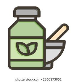 Herbal Treatment Vector Thick Line Filled Colors Icon For Personal And Commercial Use.
