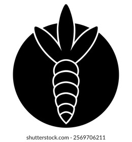 Herbal Turmeric Silhouette Icon for Versatile Designs