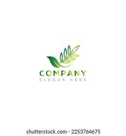 Diseño del logotipo de arte vectorial herbal