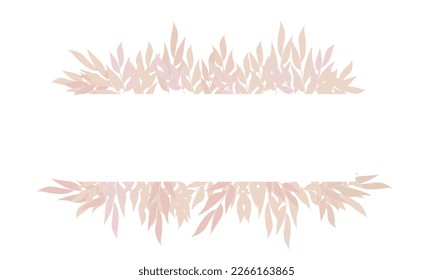 Marco vectorial herbal. Plantas pintadas a mano, ramas, hojas sobre fondo blanco. Invitación a una boda botánica verde. Estilo acuarela. Diseño natural de tarjetas. Todos los elementos son aislados y editables.