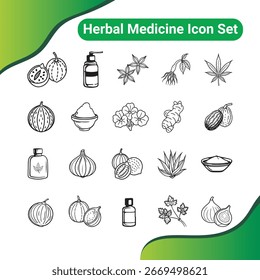 Conjunto de iconos de Vector de hierbas, icono de hierbas
