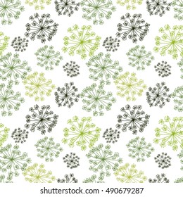 Herbal vector seamless pattern. Wild grass background.