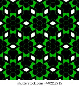 Herbal vivid abstract pattern with cheerful flowers. Spring freshness.