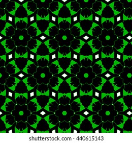 Herbal vivid abstract pattern with cheerful flowers. Spring freshness.