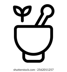 Herbal wellness icon with simple and line style