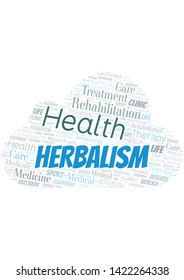 Herbalism word cloud. Wordcloud made with text only.