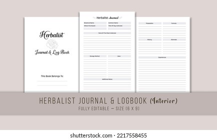 Herbalist Journal KDP Interior Template Design