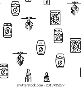 Herbalist Medical Vector Seamless Pattern Thin Line Illustration