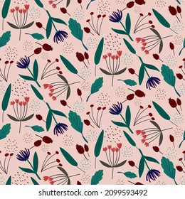 herbals and berries spring print, eps 10