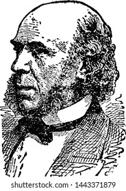 Herbert Spencer, vintage engraved illustration