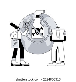 Herbicide ban abstract concept vector illustration. Stop herbicide use, reduce harmful agrochemicals, organic farming, green agricultural practice, insecticide and pesticide ban abstract metaphor.