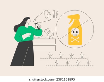 Herbicide ban abstract concept vector illustration. Stop herbicide use, reduce harmful agrochemicals, organic farming, green agricultural practice, insecticide and pesticide ban abstract metaphor.