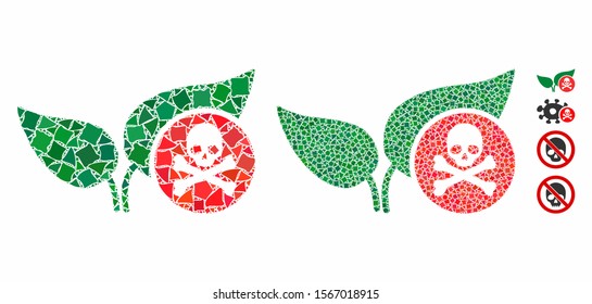 Herbicide mosaic of ragged elements in different sizes and shades, based on herbicide icon. Vector ragged items are organized into composition. Herbicide icons collage with dotted pattern.