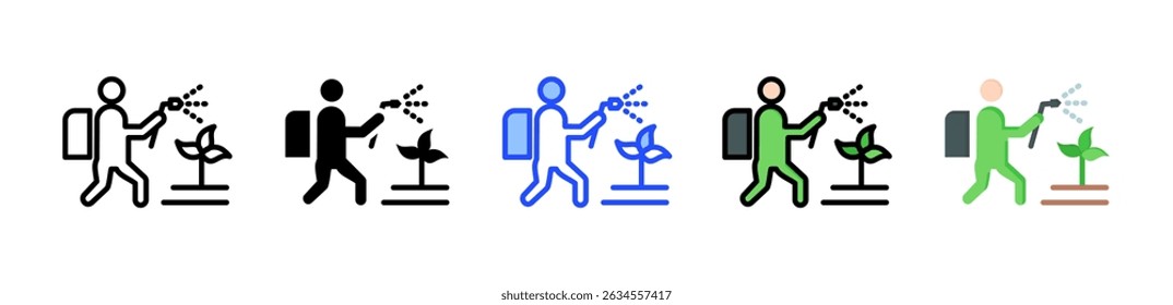 Herbicides Icon Collection With Multiple Styles