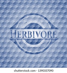Herbivore blue emblem with geometric pattern. Vector Illustration. Detailed.