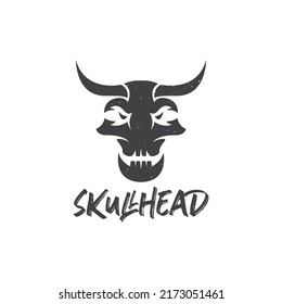 herbivore head skull logo design vector graphic symbol icon illustration creative idea