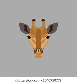 Herbivore Icon Giraffe Head on white background.