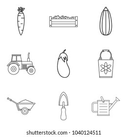 Herbivore icons set. Outline set of 9 herbivore vector icons for web isolated on white background