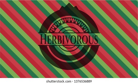 Herbivorous christmas badge background.