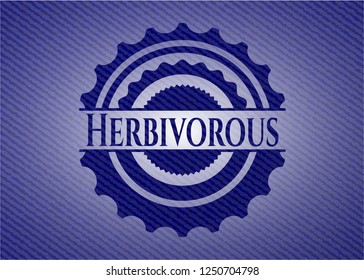 Herbivorous emblem with denim texture