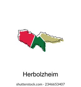 Herbolzheim-Weltkarte, Vektordesign-Vorlage, grafischer Stil einzeln auf weißem Hintergrund, geeignet für Ihr Unternehmen