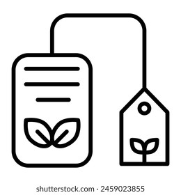 Diseño de iconos de línea de Vector de bolso de hierbas