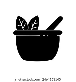 Herbs black hand drawn icon