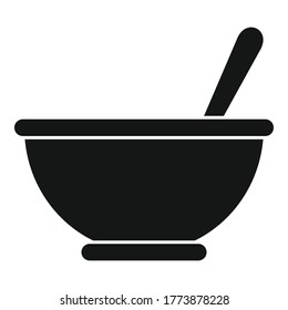 Herbs bowl icon. Simple illustration of herbs bowl vector icon for web design isolated on white background