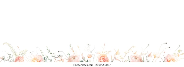 Herbs, branches and rose flowers vector frame. Hand painted branches, leaves on white background. Greenery wedding simple minimalist invitation.Watercolor style card.Elements are isolated and editable Herbs, branches and rose flowers vector frame. Hand painted branches, leaves on white background. Greenery wedding simple minimalist invitation.Watercolor style card.Elements are isolated and editable