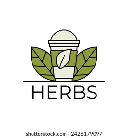 Herbs drink logo. Organic Drink Cup Logo Design Template