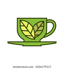 Herbs drink logo. Organic Drink Cup Logo Design Template